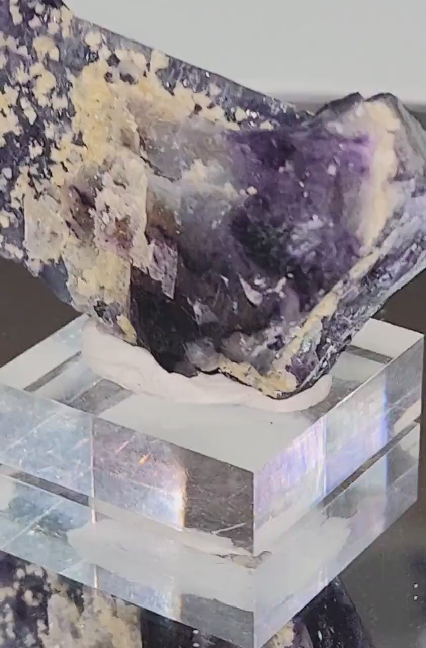 Inner Mongolia Rainbow Fluorite Specimen, Purple and Blue Fluorite Cubed, Huanggangliang Mine, High Quality Fluorite, Color-Zoned Fluorite