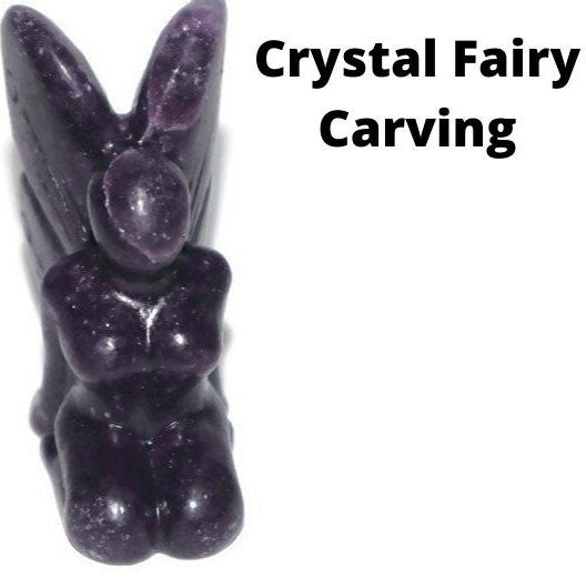 Lepidolite Fairy Figurine | Hand Carved | Lepidolite Fairy Carving | Stone Of Transition | Crystal Healing | Crystal Lover | Crystal Energy