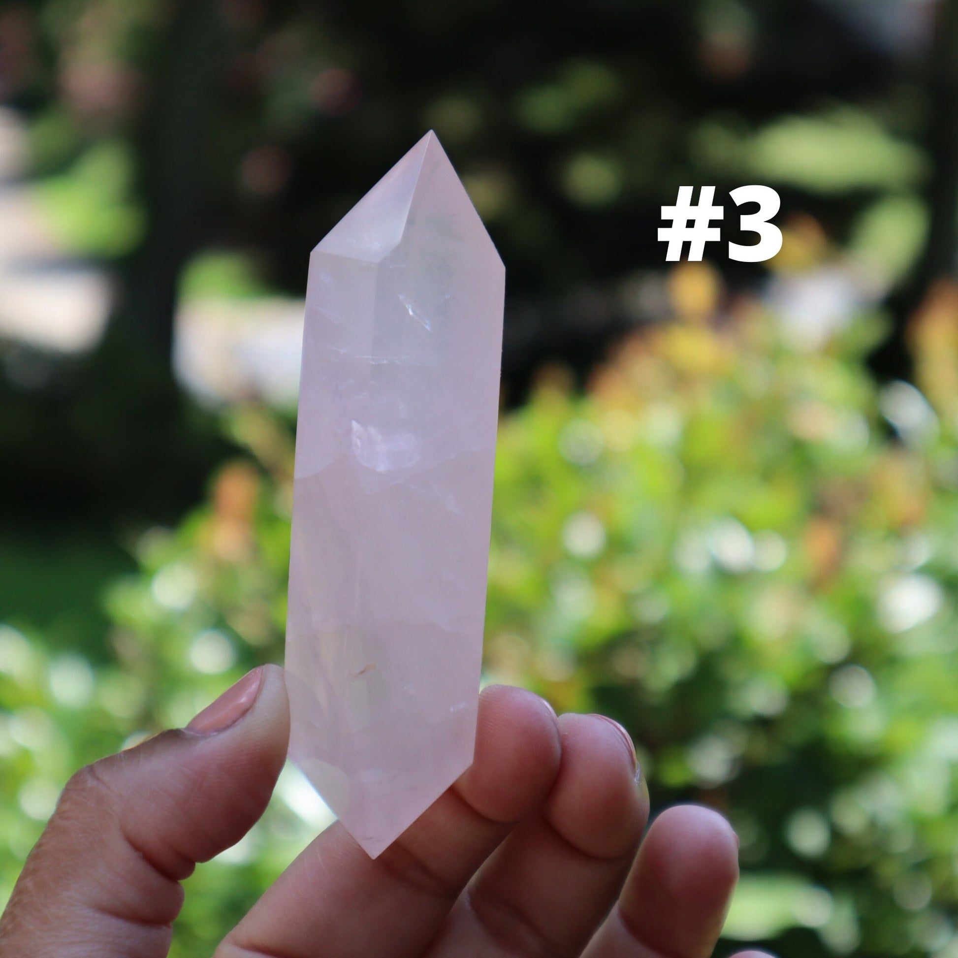 Rose Quartz DT Point, Double Point Crystals,  One Double Terminated Rose Quartz Point, You Choose