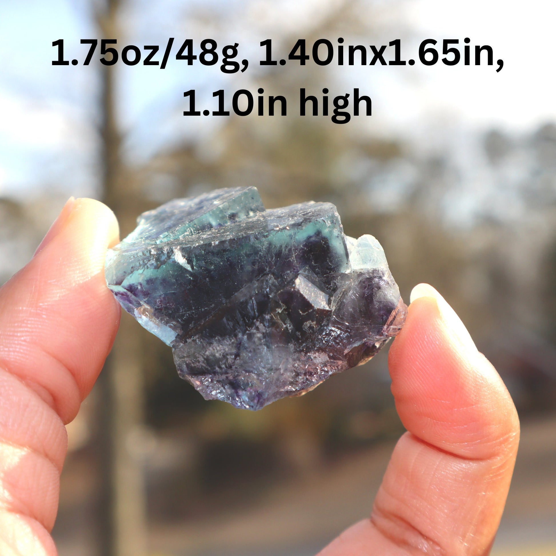 Inner Mongolia Fluorite Freeform, Purple and Blue Fluorite Cubed, Huanggangliang Mine, 48gHigh Quality Fluorite, Color-Zoned Fluorite