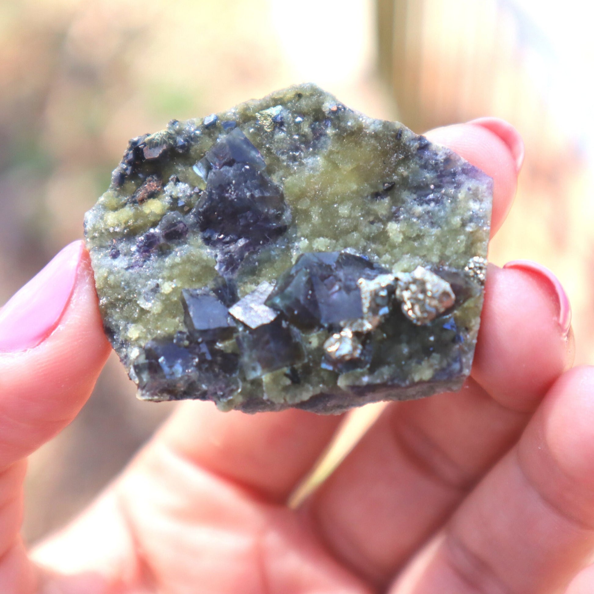 Inner Mongolia Green Fluorite Cluster with Pyrite