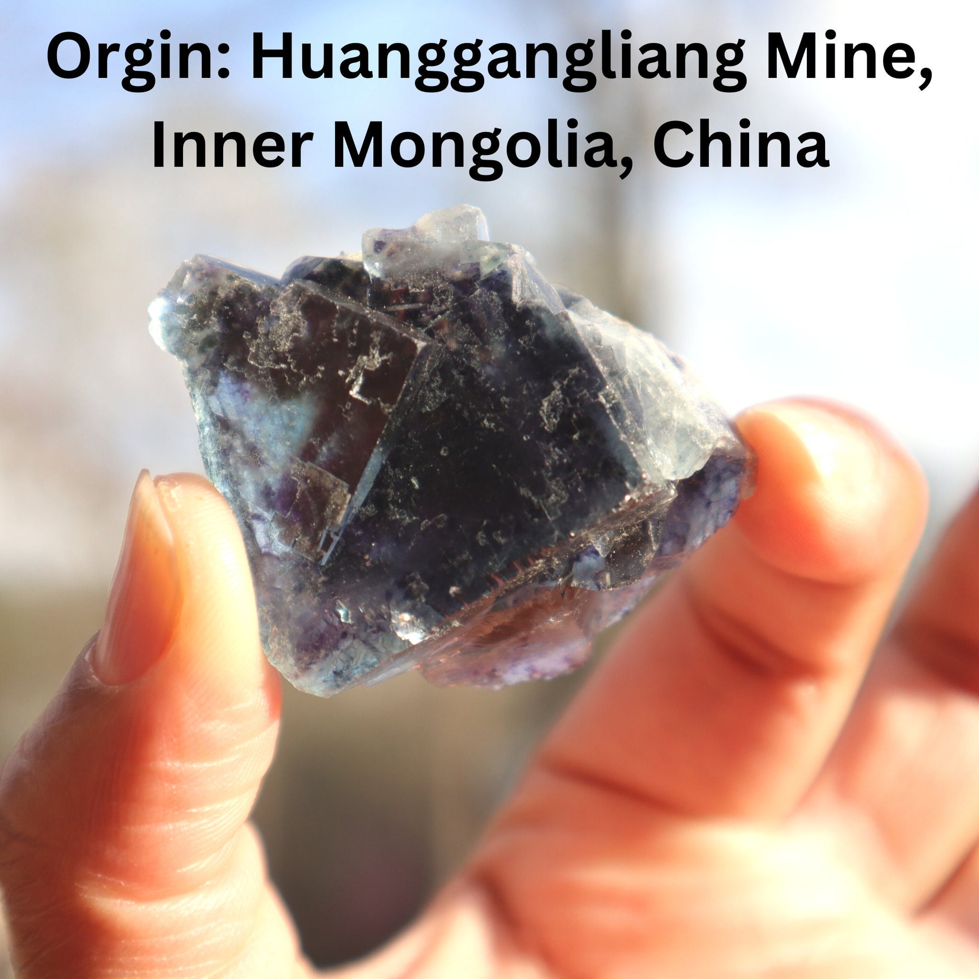 Inner Mongolia Fluorite Freeform, Purple and Blue Fluorite Cubed, Huanggangliang Mine, 48gHigh Quality Fluorite, Color-Zoned Fluorite