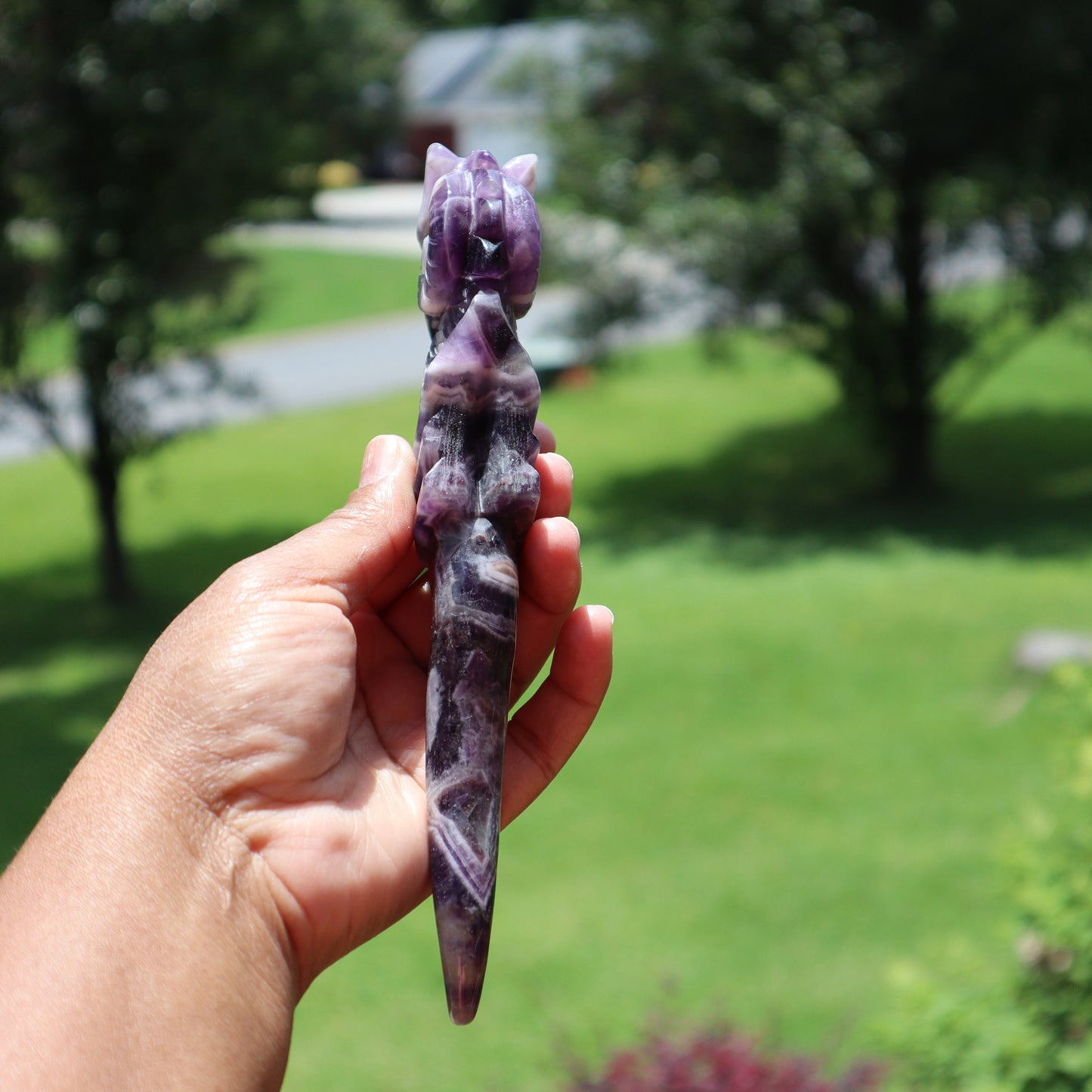 Dream Amethyst Wand, Crystal Healing Wand, Flying Dragon Wand, Magical Wand, Ritual Wand, Magical Tool for Spells and Rituals, Crystal Wand