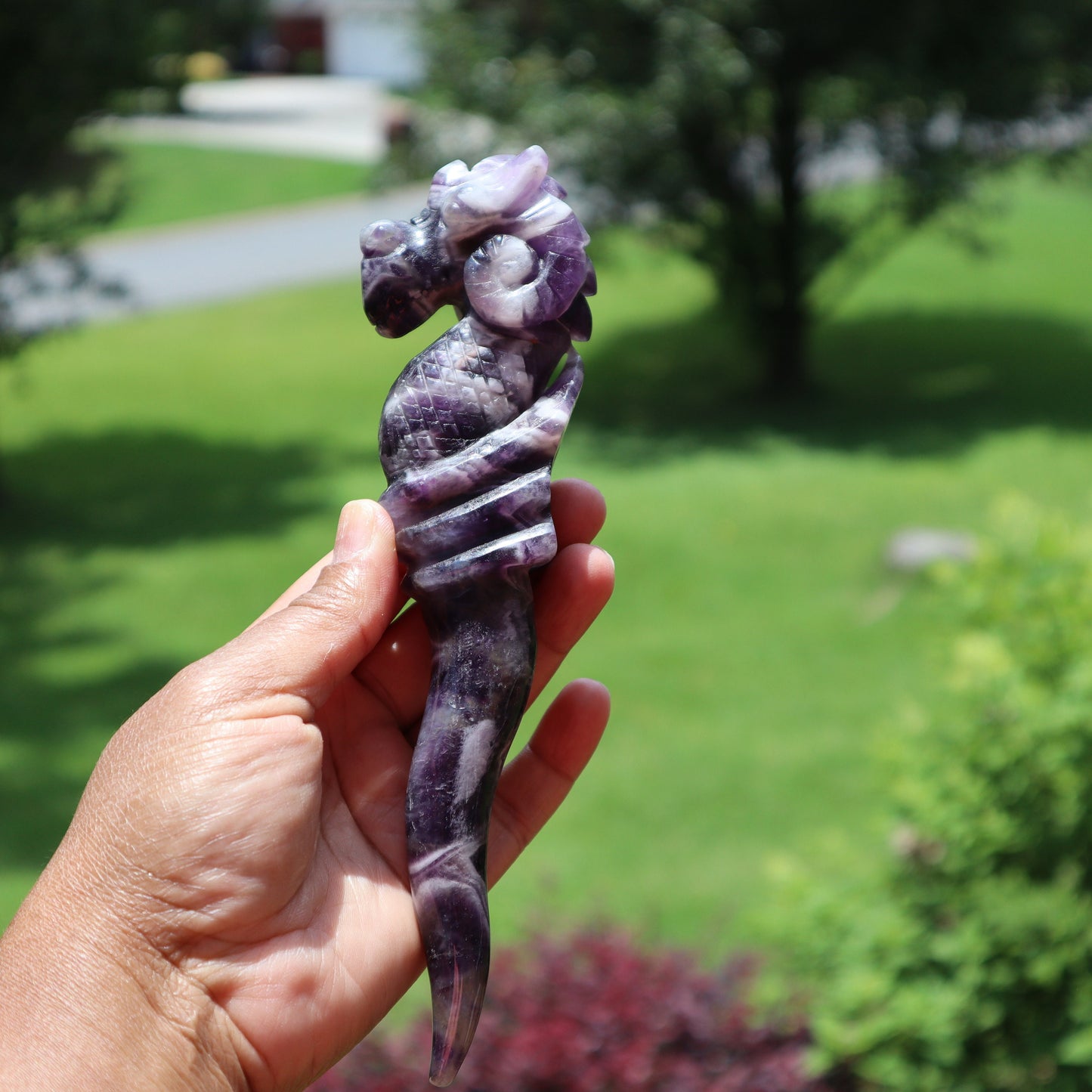 Dream Amethyst Wand, Crystal Healing Wand, Flying Dragon Wand, Magical Wand, Ritual Wand, Magical Tool for Spells and Rituals, Crystal Wand