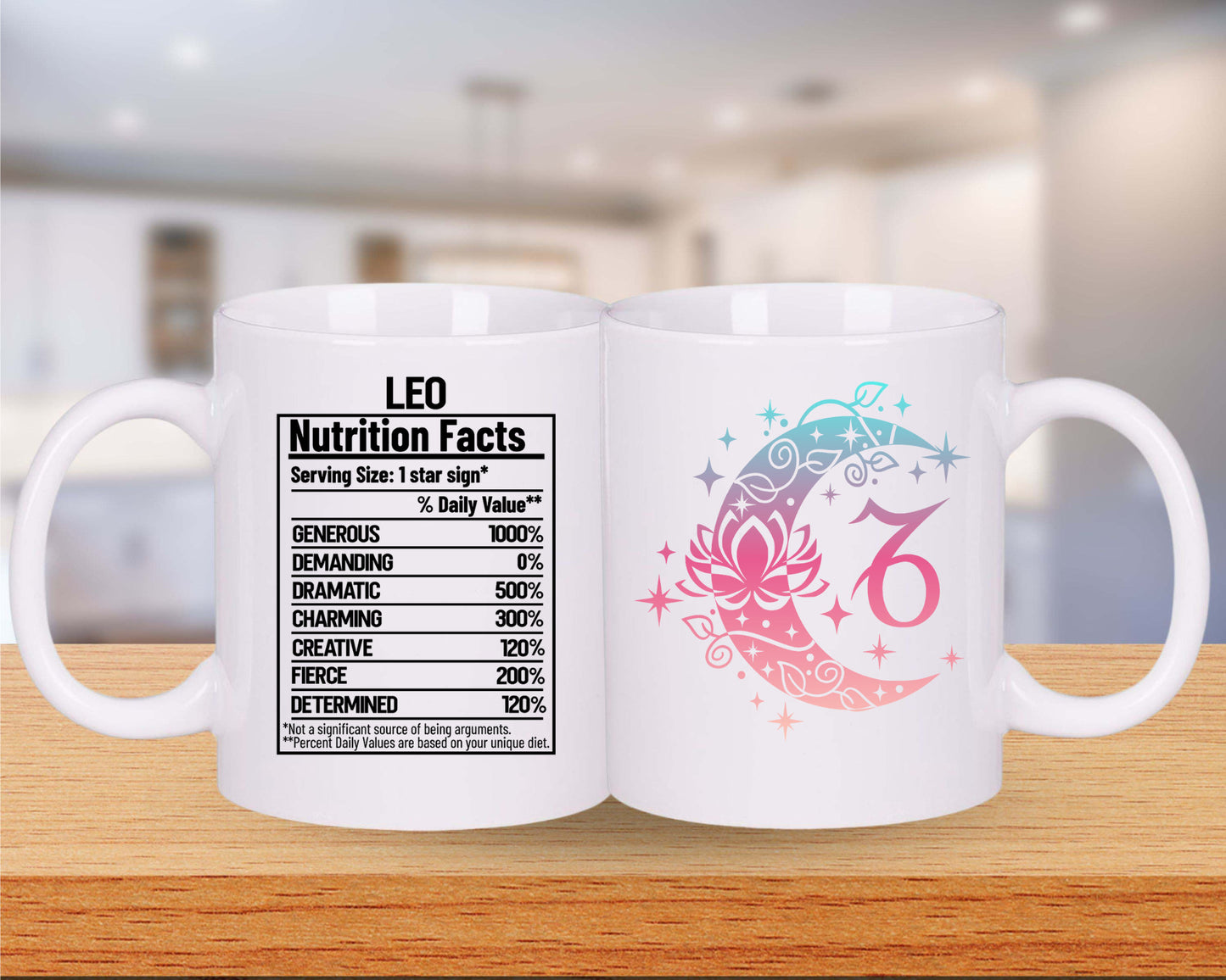 Zodiac Nutritional Facts Coffee Mug, 11oz Ceramic Cup with Astrological Insights and Stunning Zodiac Art, Horoscope Mug for Astrology Lover